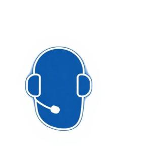 Minimal flat line icon of customer support headset in navy #0c2959 on white